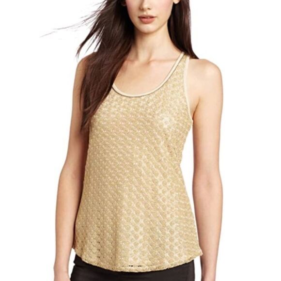 Lucky Brand Tops - NWT lucky brand lace tank top L gold